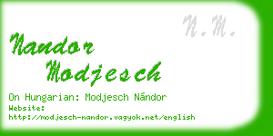 nandor modjesch business card